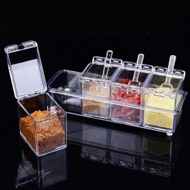 4 Pcs Mini Salt & Pepper With Tray Namak Dani Set
