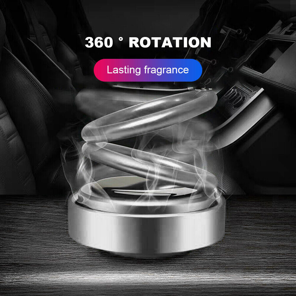 Car Perfume Diffuser Air Aromatherapy Double Ring Rotating Solar Powered Car Perfume