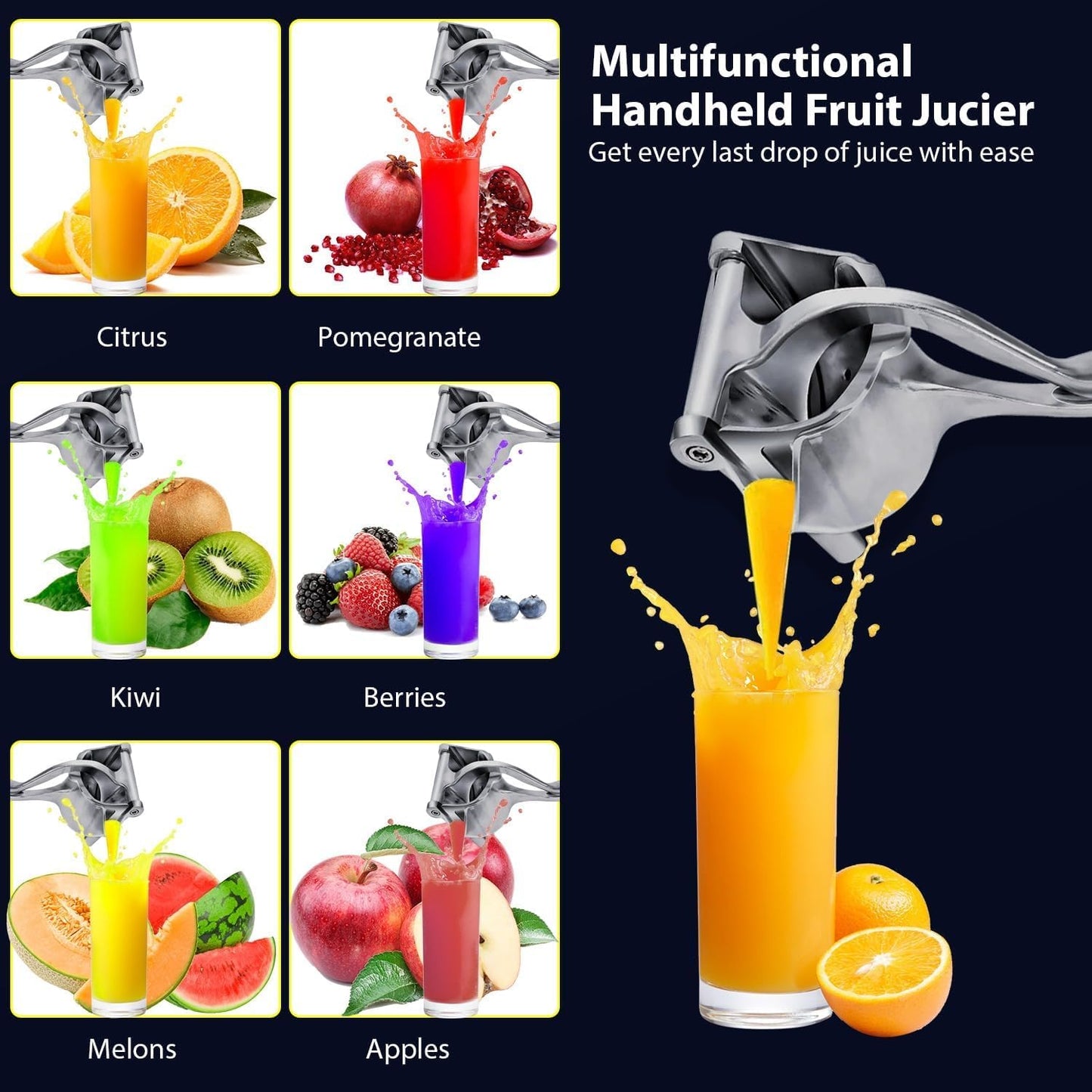 🍊🍋 Stainless Steel Manual Fruit Juicer Press 🍓🍍
