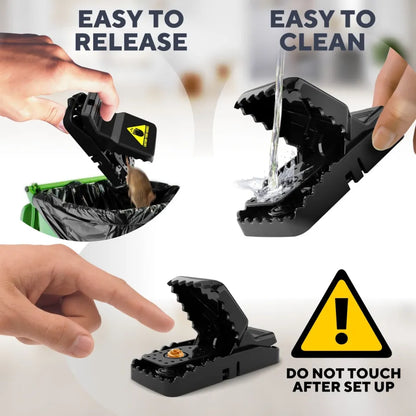 Heavy Duty Mouse Trap 🐭🔒 Durable Plastic Catcher