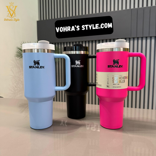 🥤💗 Vohras Style Aesthetic Stanley-Style Tumbler – Cute Hydration Buddy With Straw, Leak-Proof Lid & Travel-Friendly Comfort ✨❄️
